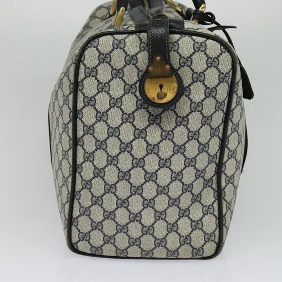 GUCCI GG Supreme Boston Bag Pvc Navy Gold - Picture 4 of 16